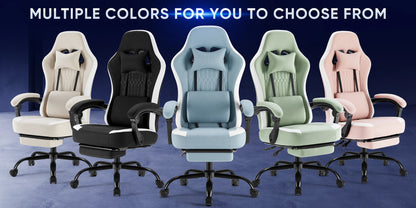 JHK Ergonomic Computer Gaming Chair Height Adjustable 360° Swivel with Headrest Lumbar Support Linkage Armrests For Office Home