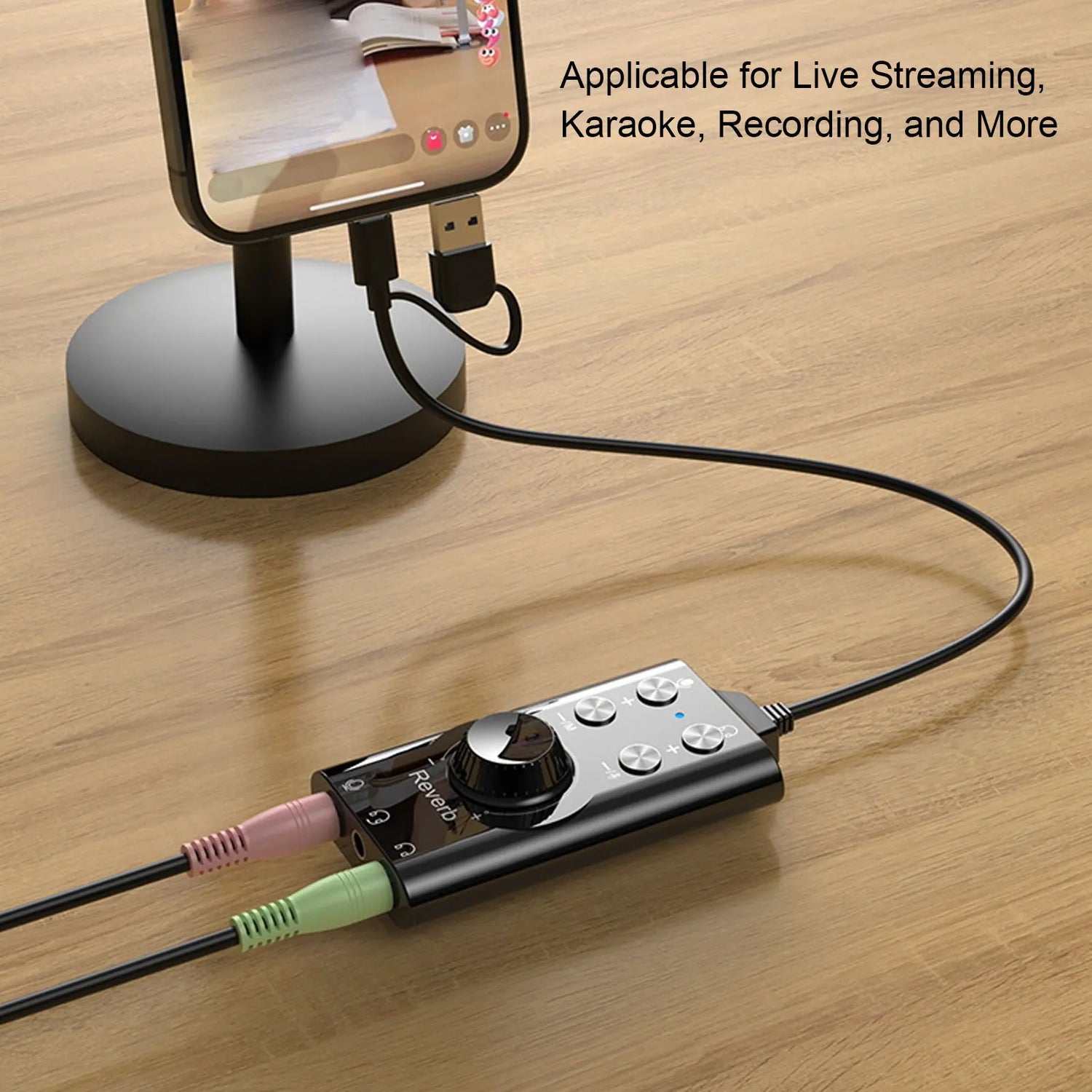 USB External Sound Card USB Type C External Sound Card Microphone Headphone Adapter for Laptop Phone Voice Changer Plug and Play