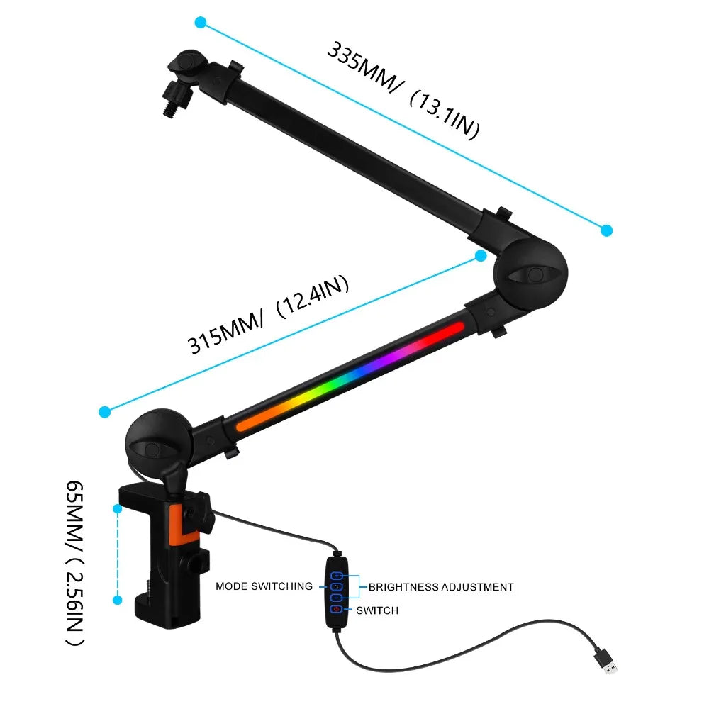 Professional Grade 360° Rotation Microphone Boom Arm Universal Adjustable Arm Mic Stand Sturdy Mic Desk Mount Home Office