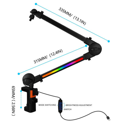 Professional Grade 360° Rotation Microphone Boom Arm Universal Adjustable Arm Mic Stand Sturdy Mic Desk Mount Home Office