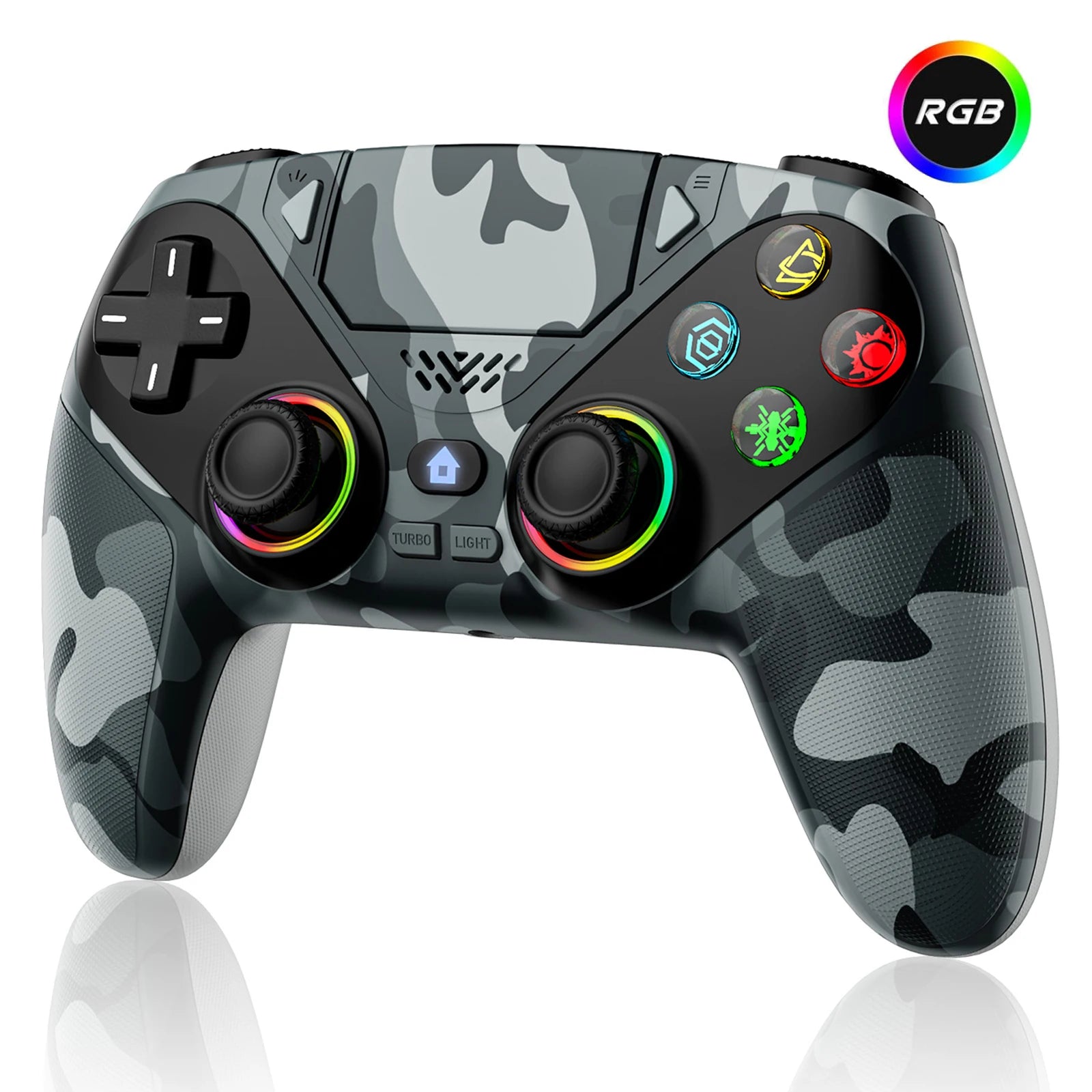 RGB Light Controller For PlayStation 5/PS5 Pro/Slim/PC Wireless Gamepad Marco/Turbo NO Drift Hall Effect Gaming Control Joystick