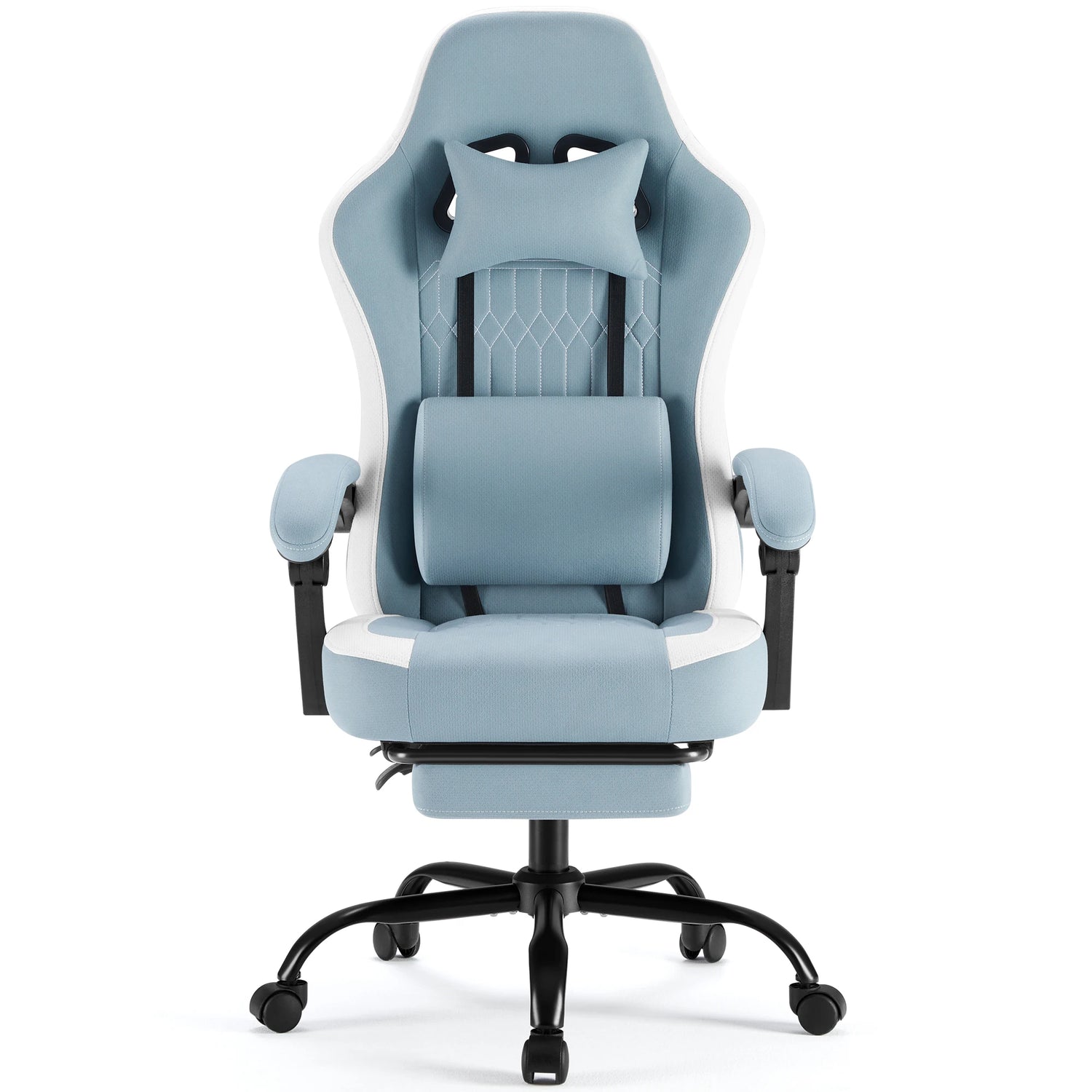 JHK Ergonomic Computer Gaming Chair Height Adjustable 360° Swivel with Headrest Lumbar Support Linkage Armrests For Office Home