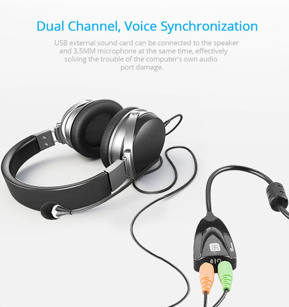 USB Sound Card Computer Gaming Specific External High-End Sound Card, 5HV2 Stereo 7.1 Channel Wired Sound Card
