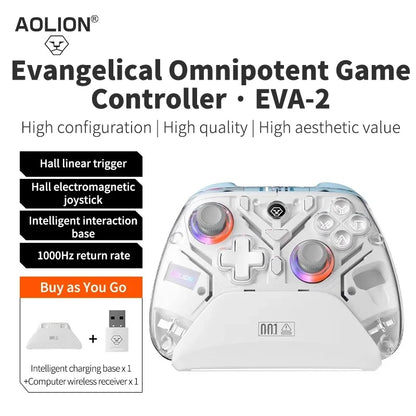 Aolion K10 RGB Wireless Gaming Controller With Charging Dock Gamepad Hall Effect Joystick Trigger For Nintend Switch 2/PC/Phone