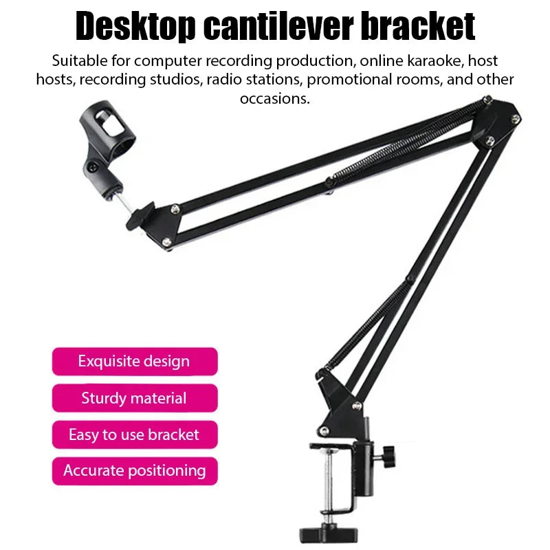 Desktop Adjustable Microphone Stand Boom Holder Professional Flexible Scissor Arm for Podcast/Streaming/Youtube