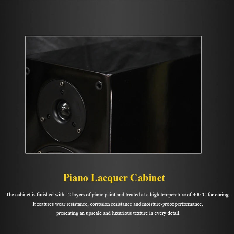 5-inch HIFI Passive Bookshelf Speaker 150W Output Power 3-inch Tweeter Unit Lacquered Shell Professional Monitor Speaker