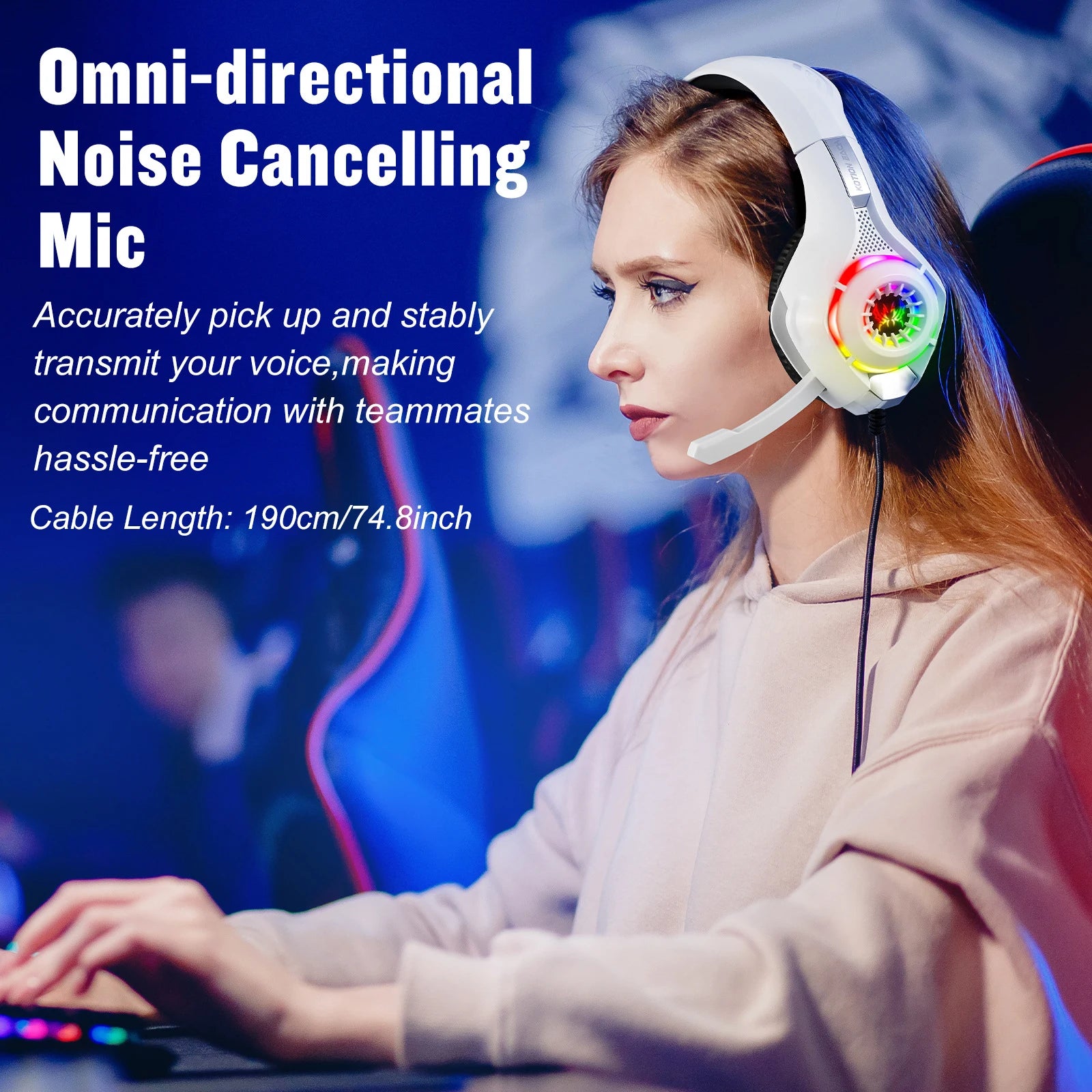 Lightweight Wired Gaming Headset With HD Microphone, Refined Design With Soft And Breathable Ear Cushions, 40mm Powerful Drivers