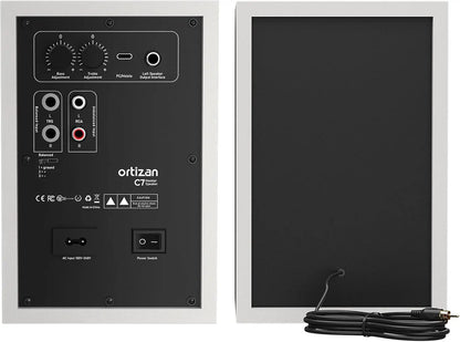 Ortizan Audio Bookshelf Active Speakers Studio Monitor，Bluetooth 5.3 Wireless Computer TV PC USB DAC HiFi Home Subwoofer System