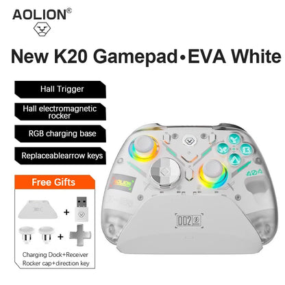 Aolion K10 RGB Wireless Gaming Controller With Charging Dock Gamepad Hall Effect Joystick Trigger For Nintend Switch 2/PC/Phone