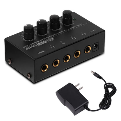 Headphone Amplifier Ultra-Compact Stereo Earphone Amplifier Audio Amplifier 4 Channels for Music 6.35MM Jack with Volume Control