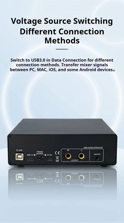 2 Channel USB Audio Interface with 48V Phantom Power Low Noise Sound Card for PC - Ideal for Recording Podcasts Guitar And Live