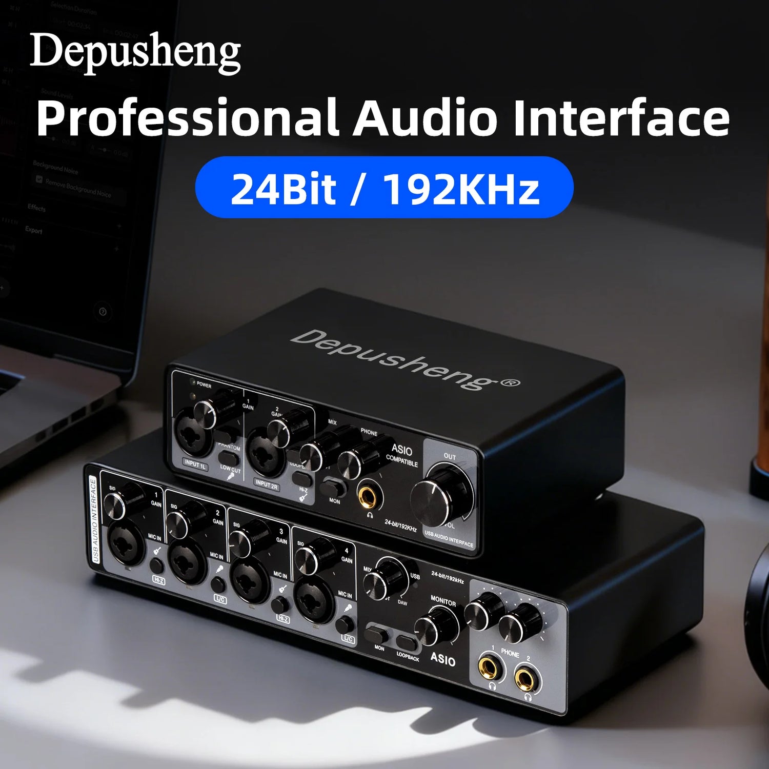 MQ22/44 ASIO Audio Professional Sound Card 2/4 Channel USB Audio Interface for Live Recording