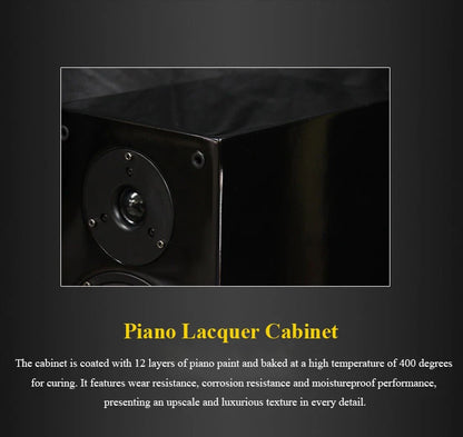 5-inch HIFI Passive Bookshelf Speaker 150W Output Power 3-inch Tweeter Unit Lacquered Shell Professional Monitor Speaker