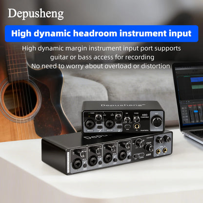 MQ22/44 ASIO Audio Professional Sound Card 2/4 Channel USB Audio Interface for Live Recording