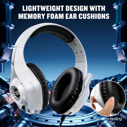 Lightweight Wired Gaming Headset With HD Microphone, Refined Design With Soft And Breathable Ear Cushions, 40mm Powerful Drivers