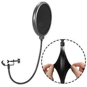 Microphone Stand, WOSTOO Mic Stand Desk Boom Arm with Fill Light Professional