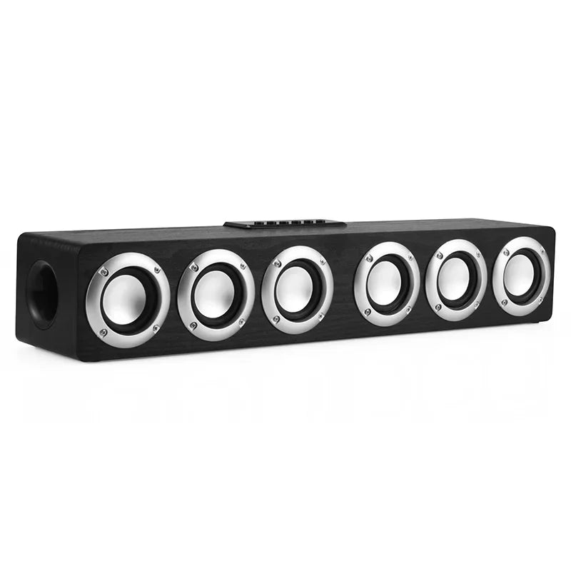 Super Powerful Bluetooth Speaker Wooden Six Subwoofer caixa de som Home Theater TV Sound Box Sound Bar Surround Stereo TF U Disk