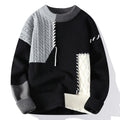 Ins Color block Pullover Sweater Winter Fashion Long Sleeve Knitted Top Men's Clothing
