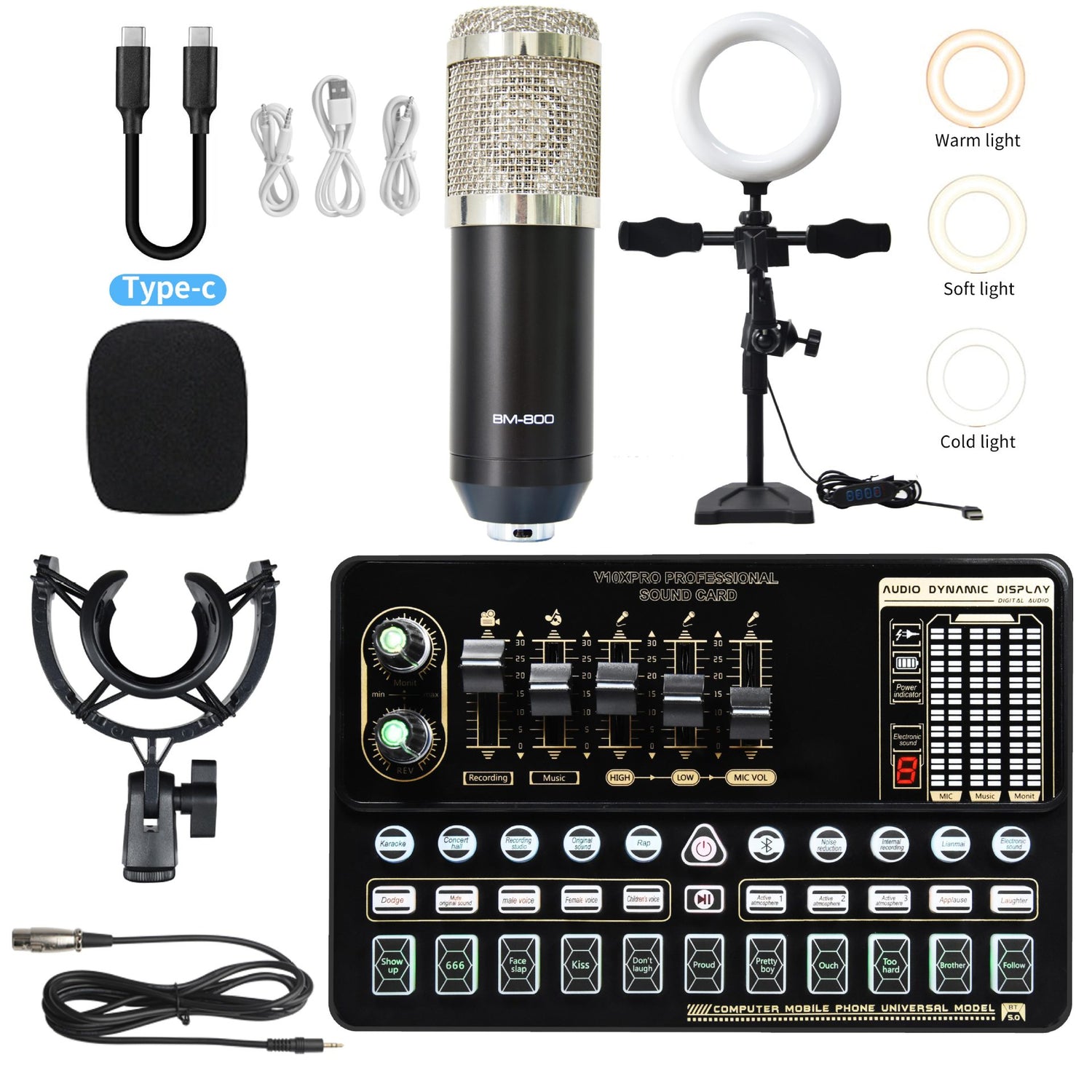 Sound Card Bm800 Set Microphone Stand Cell Phone Sound Card Set