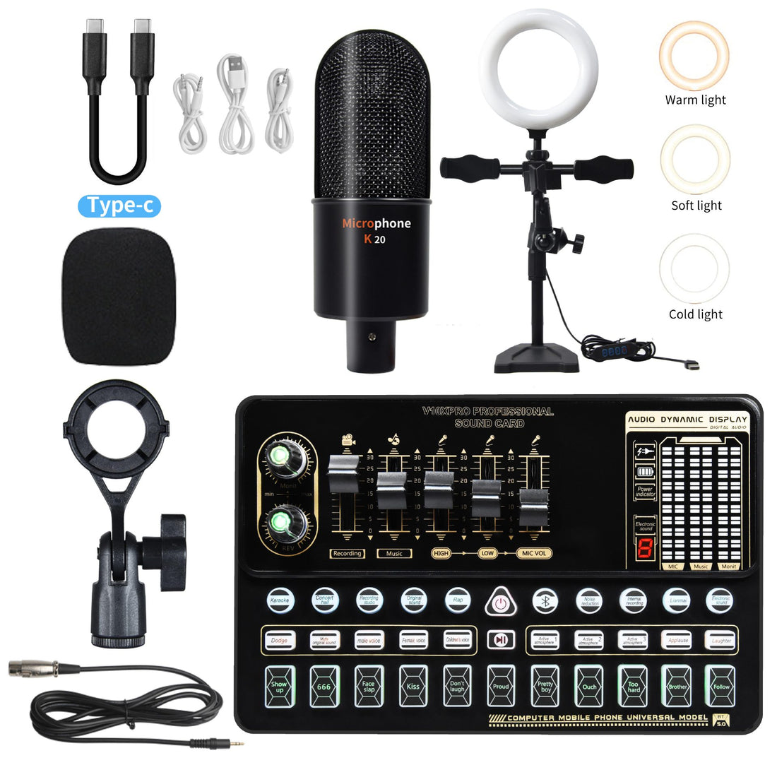 Sound Card Bm800 Set Microphone Stand Cell Phone Sound Card Set