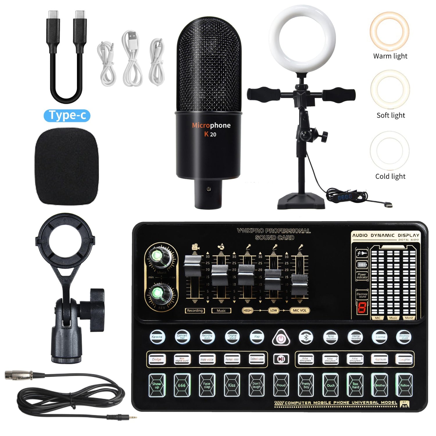 Sound Card Bm800 Set Microphone Stand Cell Phone Sound Card Set